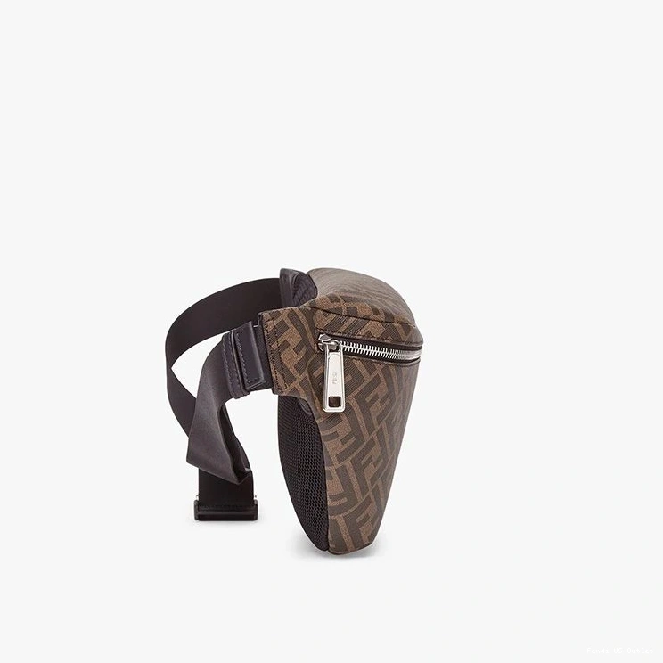 Affordable HOT FF Fabric Brown Belt Bag Fendi In Motif Coffee 0823